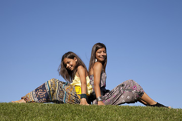 Image showing Happy sisters