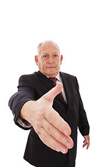 Image showing Handshake from a senior businessman
