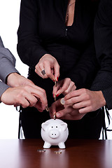 Image showing Group of people saving money