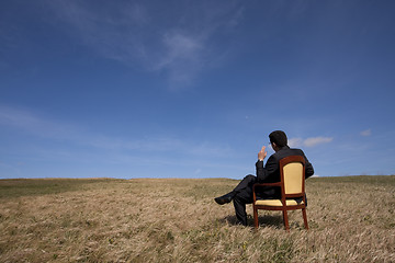 Image showing Looking at the field