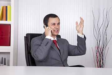 Image showing Mature businessman talking on the phone