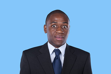 Image showing Surprised african businessman