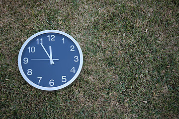 Image showing Wall clock in the grass