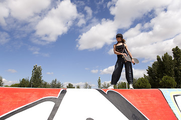 Image showing cool skateboard woman