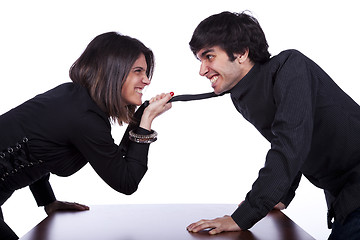 Image showing Woman arguing with a men