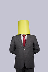 Image showing Bucket head businessman