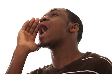 Image showing African men scream