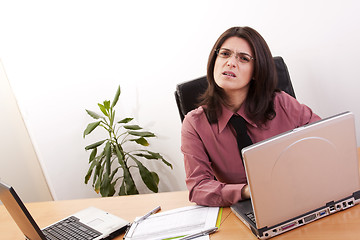 Image showing Businesswoman with a asking expression