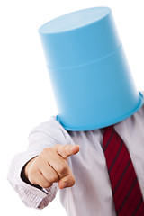 Image showing Bucket head businessman