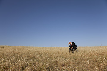 Image showing Looking at the field