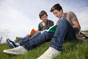 Image showing Studing in outdoor