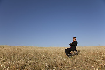 Image showing Looking at the field