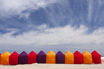 Image showing Holiday beach tents