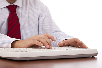 Image showing Businessman using his computer