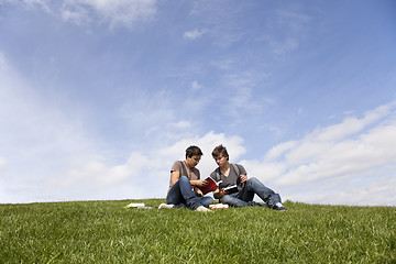 Image showing Studing in outdoor