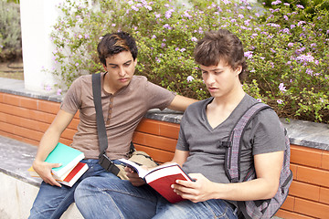 Image showing Studing at the school
