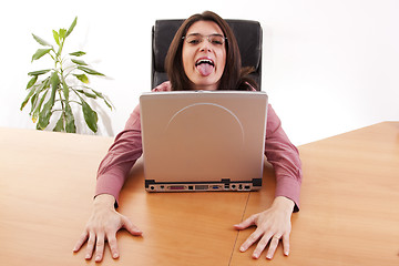 Image showing Funny businesswoman