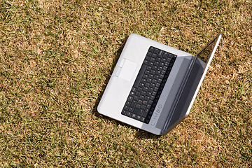 Image showing Laptop on the grass