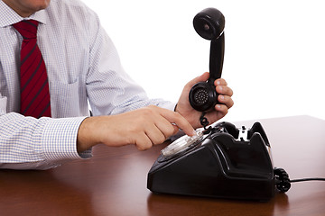 Image showing Businessman using his computer