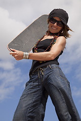 Image showing cool skateboard woman