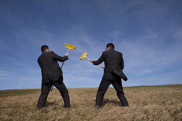 Image showing Businessman enviroment fight