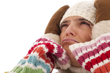 Image showing Young woman with a headache