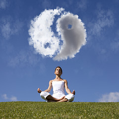 Image showing Yoga at the nature