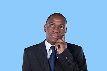 Image showing African businessman thinking