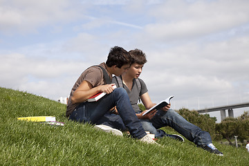 Image showing Studing in outdoor