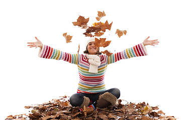 Image showing Fun at autumn season