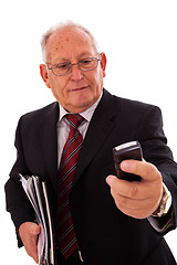 Image showing Senior businessman call