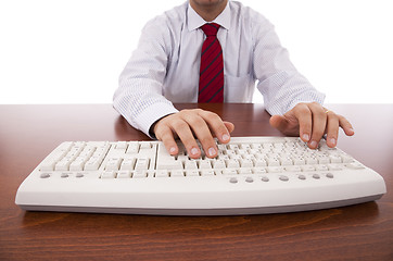 Image showing Businessman using his computer