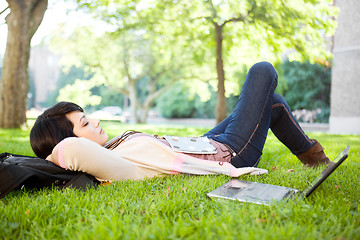 Image showing Mixed race college student 