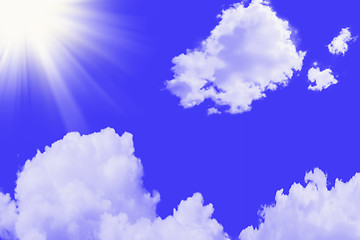 Image showing Beautiful blue sky and white clouds