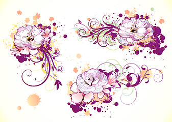 Image showing Floral Decorative elements