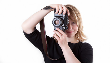 Image showing Woman with camera