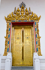 Image showing Arch  Gold Door in Temple