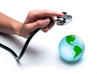 Image showing Doctor examines health of the Earth