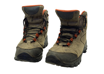 Image showing Old hiking boots