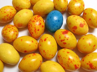 Image showing Colorful candy eggs