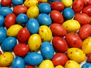 Image showing Colorful candy eggs