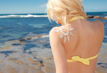 Image showing young woman at the beach