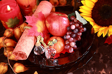 Image showing Place setting for Thanksgiving