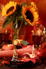 Image showing Place setting for Thanksgiving