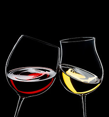 Image showing red and white wine