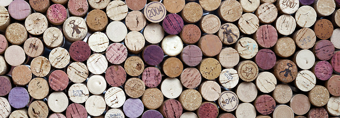 Image showing panoramic shot of wine corks