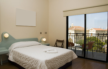 Image showing hotel room with view of church larnaca cyprus