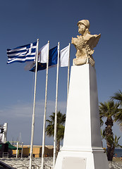 Image showing statue Kimon the Athenian seaside promenade Larnaca Cyprus