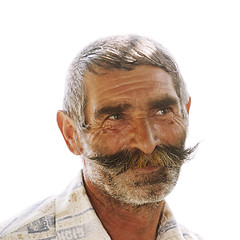 Image showing Portrait of elderly man with moustaches