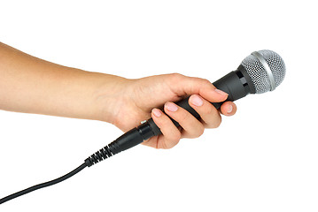 Image showing Hand holding microphone